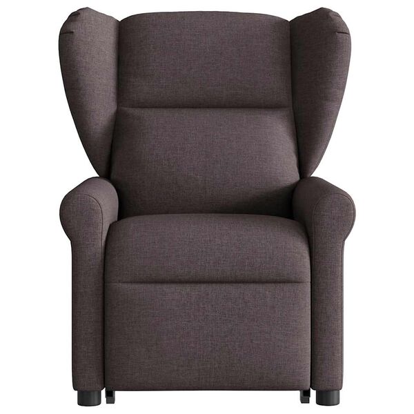 vidaXL Fauteuil inclinable de massage &eacute;lectrique Marron fonc&eacute; Tissu