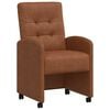 vidaXL Chaises de Salle &agrave; Manger avec Roues 2 pc Simili cuir Marron
