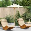 vidaXL Parasol de jardin Blanc cr&egrave;me &Oslash; 270 x 260 cm Bambou