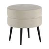 Venture Home Pouf Pot 40x40x40 cm Velours Noir et beige clair