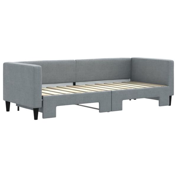 vidaXL Lit de jour avec gigogne sans matelas gris clair 80x200 cm
