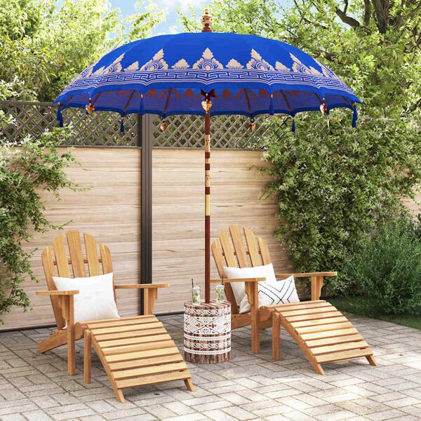 vidaXL Parasol balinais avec base Bleu 215 x 215 x 260 cm