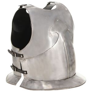vidaXL Cuirasse d'armure corporelle chevalier m&eacute;di&eacute;val Argent&eacute; Acier
