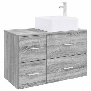 vidaXL Ensemble de mobilier de salle de bain 2 pc Sonoma gris
