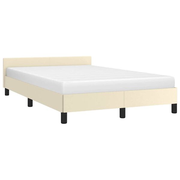 vidaXL Cadre de lit sans matelas cr&egrave;me 120x190 cm similicuir
