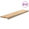vidaXL Marches d'escalier 12 pcs non trait&eacute; bois de ch&ecirc;ne massif