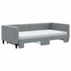 vidaXL Lit de jour avec gigogne et matelas gris clair 100x200 cm tissu
