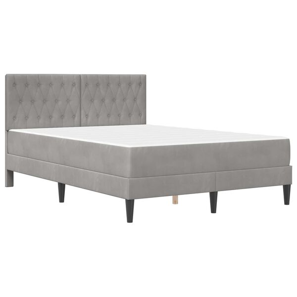 vidaXL Cadre de lit avec matelas Gris clair 120 x 190 cm Velours