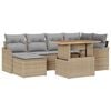 vidaXL Ensemble de canap&eacute; de jardin 7 pc Beige Poly rotin