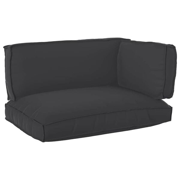 vidaXL Set de coussins de palette 3 pcs Noir Tissu Oxford