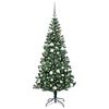 vidaXL Sapin de No&euml;l artificiel pr&eacute;-&eacute;clair&eacute; Vert 180 cm PVC et m&eacute;tal