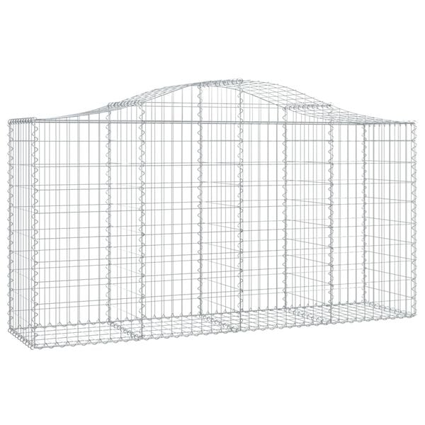vidaXL Paniers &agrave; gabions arqu&eacute;s 50 pcs 200x50x100/120 cm fer galvanis&eacute;