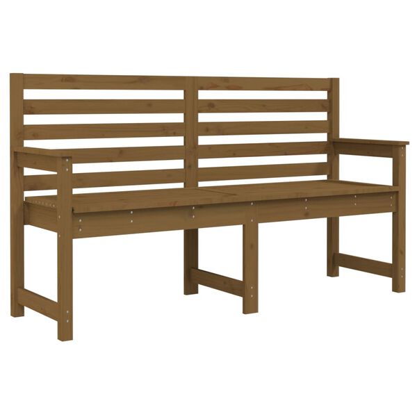 vidaXL Banc de jardin marron miel 159,5x48x91,5 cm bois de pin massif