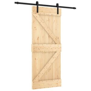 vidaXL Porte coulissante 85 x 210 cm Bois de pin massif (non trait&eacute;)
