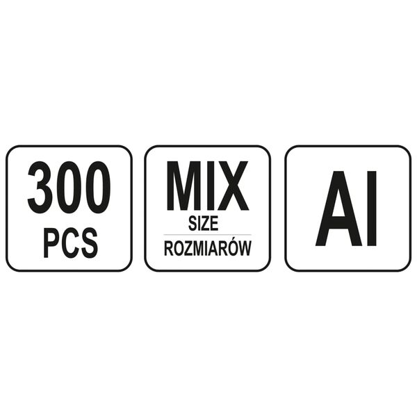 YATO &Eacute;crous &agrave; rivet 300 pcs Aluminium et acier au carbone M3-M10