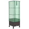 vidaXL Jardini&egrave;re de jardin avec couverture de serre et roues Marron