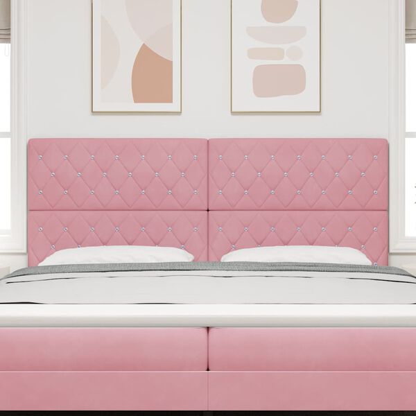 vidaXL T&ecirc;te de lit avec t&ecirc;te de lit Rose 200 cm Cuir synth&eacute;tique