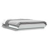 vidaXL Cadre de lit avec lumi&egrave;res LED sans matelas blanc 135x190 cm