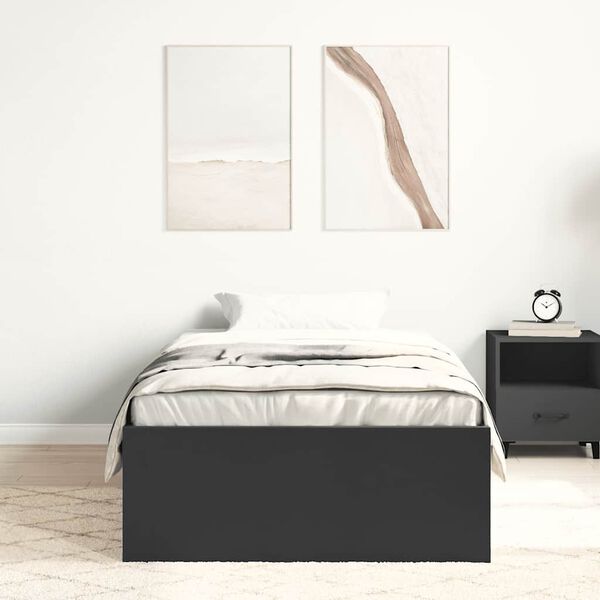vidaXL Cadre de lit sans matelas noir 90x190 cm