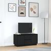 vidaXL Meuble TV avec lumières LED chêne noir 100x41x50 cm