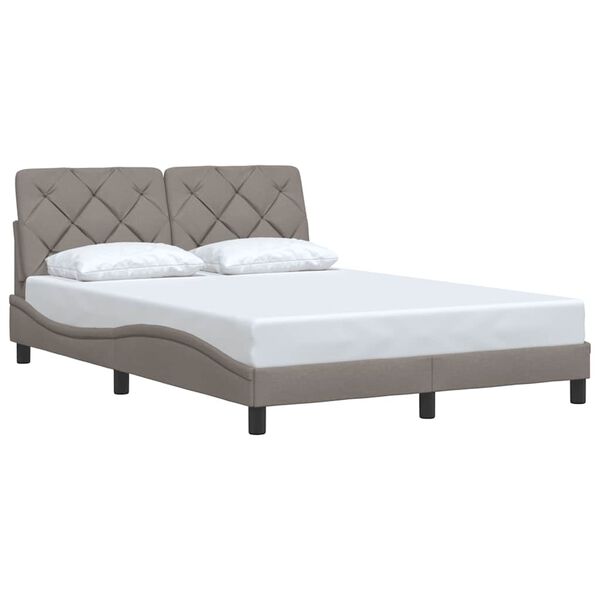 vidaXL Cadre de lit sans matelas taupe 120x200 cm tissu