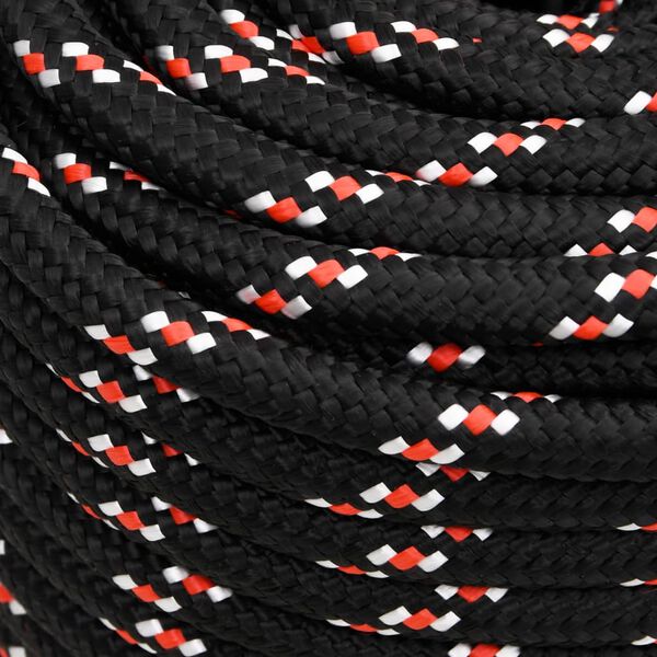 vidaXL Corde de bateau Noir 16 mm 100 m Polypropyl&egrave;ne