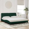 vidaXL Lit avec matelas vert fonc&eacute; 180x200 cm velours