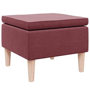 vidaXL Tabouret avec pieds en bois Rouge bordeaux Tissu