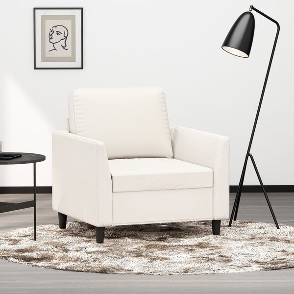 vidaXL Fauteuil Cr&egrave;me 60 cm Similicuir