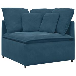 vidaXL Module d'angle pour canap&eacute; modulable avec coussins bleus 100 cm