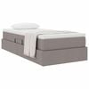 vidaXL Lit avec rangement et matelas Taupe 100 x 200 cm Polyester