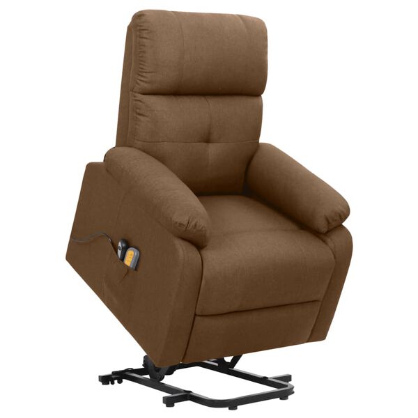 vidaXL Fauteuil de massage Marron Tissu