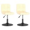 vidaXL Chaises pivotantes &agrave; manger lot de 2 cr&egrave;me velours