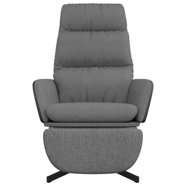 vidaXL Chaise de relaxation avec repose-pied Gris clair Tissu