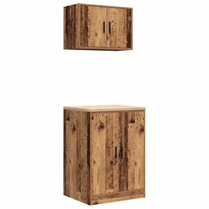 vidaXL Armoires de garage 2 pcs vieux bois bois d'ing&eacute;nierie