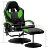 vidaXL Fauteuil de massage avec repose-pied vert similicuir