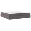 vidaXL Lit avec rangement et matelas avec matelas 2 pcs Gris Cuir