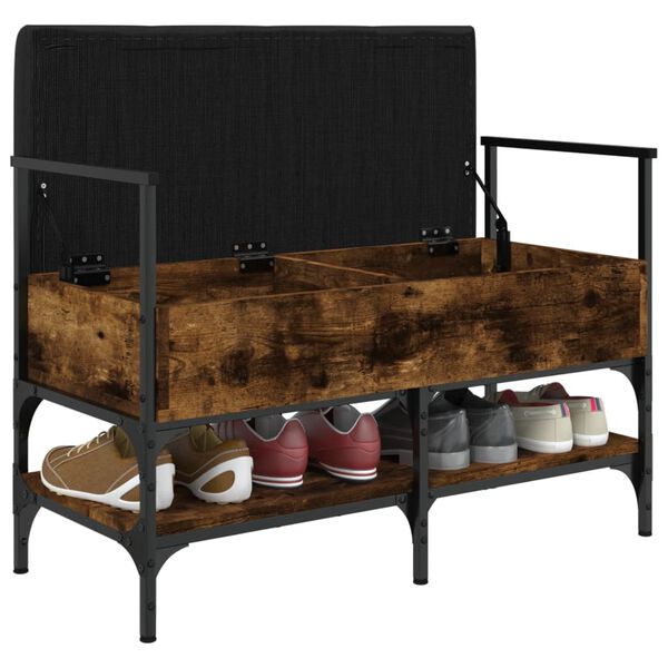 vidaXL Banc à chaussures chêne fumé 85,5x42x57,5 cm bois d'ingénierie