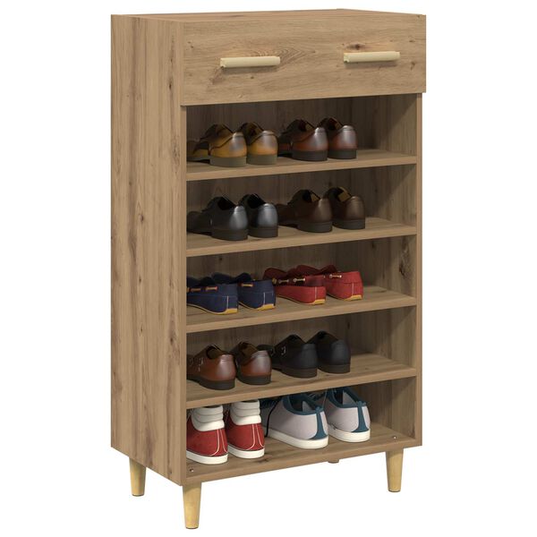 vidaXL Cabinet &agrave; chaussures avec tiroir Ch&ecirc;ne artisan 60 x 35 x 105 cm