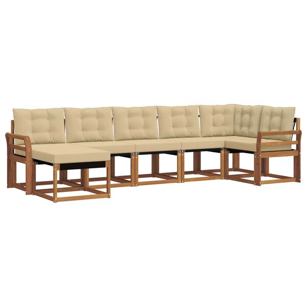vidaXL Ensemble de canap&eacute;s d'ext&eacute;rieur 7 pcs Naturel et Beige
