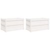 vidaXL Jardini&egrave;res 2 pcs blanc bois de pin massif