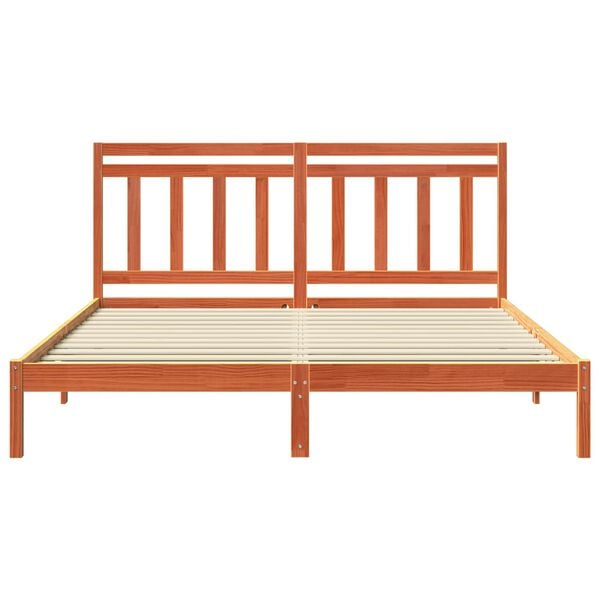 vidaXL Cadre de lit Cire marron 205,5 x 185,5 x 100 cm