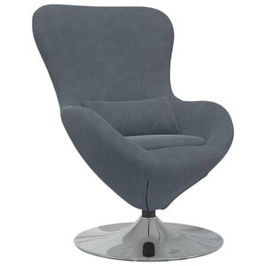 vidaXL Fauteuil &oelig;uf Gris fonc&eacute; Velours