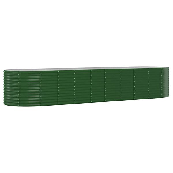 vidaXL Lit sur&eacute;lev&eacute; de jardin Acier galvanis&eacute; 396x100x68cm Vert