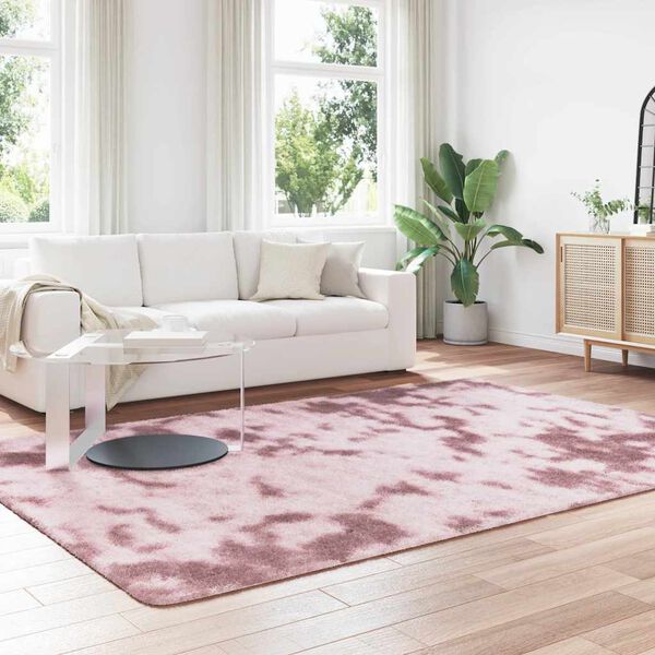 vidaXL Tapis Shaggy à poils longs NAVARRA rose poudré 200x290 cm