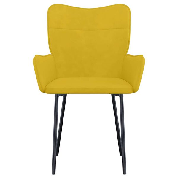vidaXL Chaises à manger lot de 2 Jaune Velours