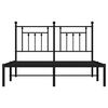vidaXL Cadre de lit m&eacute;tal sans matelas avec t&ecirc;te de lit noir 140x190cm