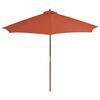 vidaXL Parasol d'ext&eacute;rieur avec m&acirc;t en bois 300 cm terre cuite