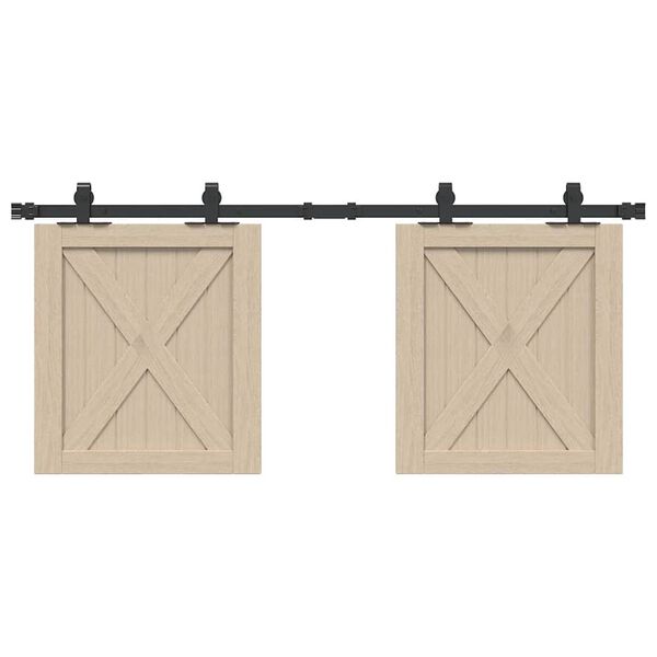 vidaXL Kit de porte d'armoire coulissante 122 cm acier au carbone
