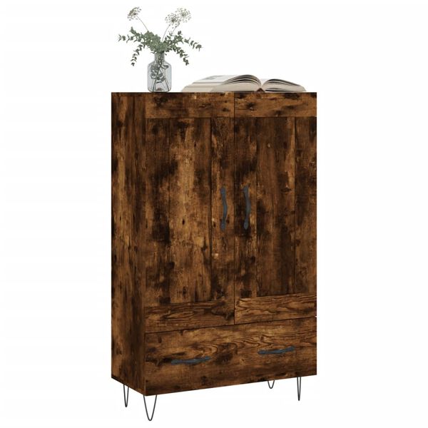 vidaXL Buffet haut ch&ecirc;ne fum&eacute; 69,5x31x115 cm bois d'ing&eacute;nierie